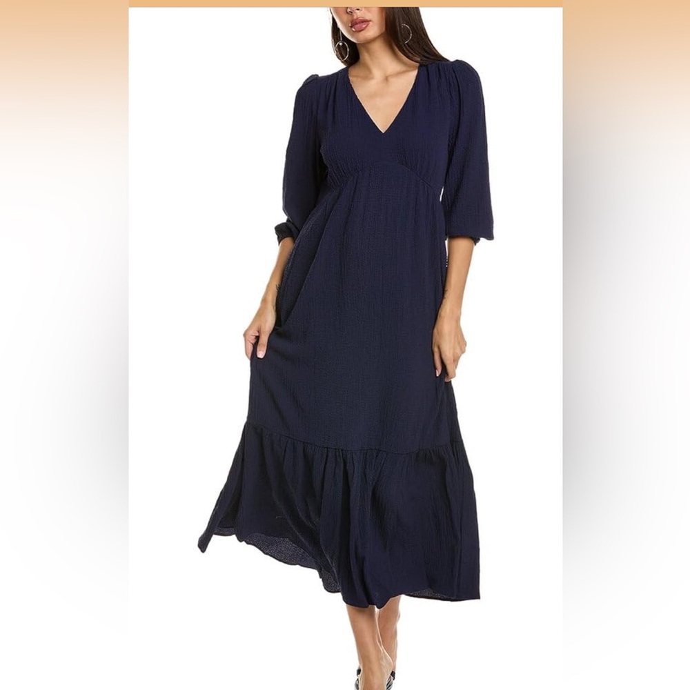 Anne Klein Elegant Dress Workwear Day to Night Navy sz 2 Retail $150